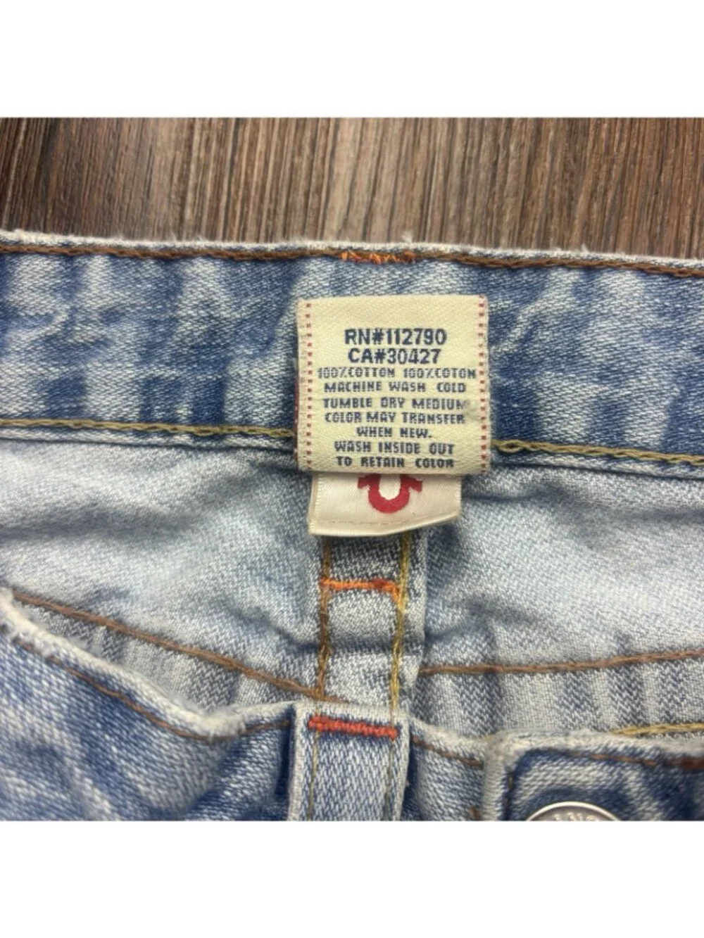Vintage True Religion Jeans JOHNNY Boot Embroidered Fairy Light Wash Size 24 - Picture 7 of 13